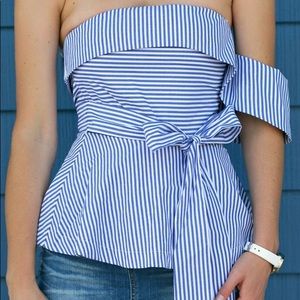 J.O.A. one shoulder peplum top size medium